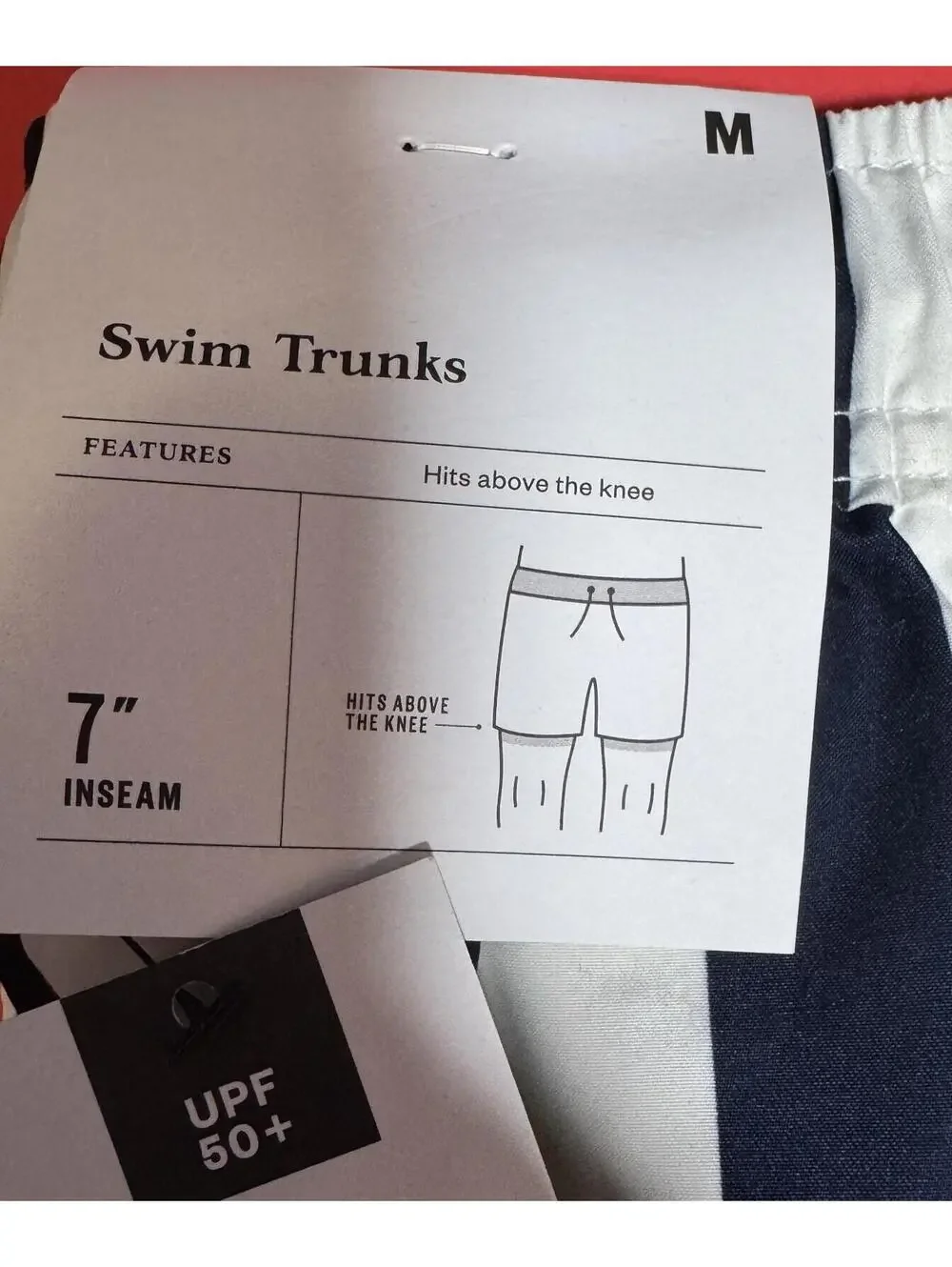 Goodfellow Blue & White Striped Swim Shorts Trunks UPF 50+ Mens M NWT NEW